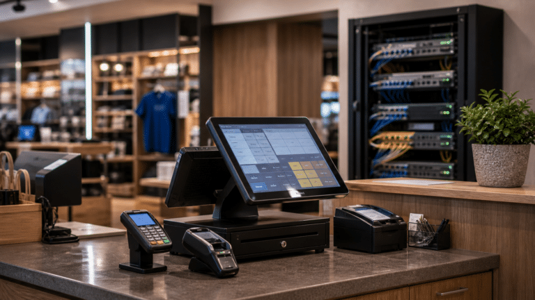 Retail checkout setup illustrating pos network segmentation for small business in Fox Valley