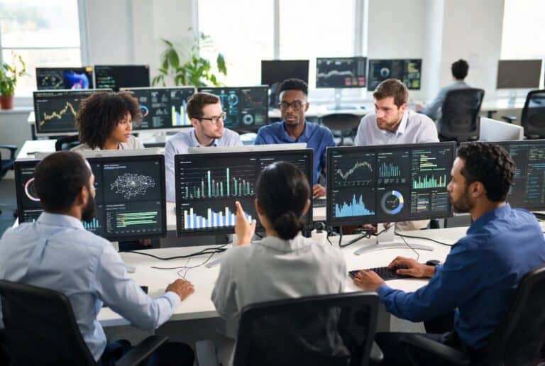 Zero Trust Architecture for Fox Valley SMBs team reviewing security dashboards