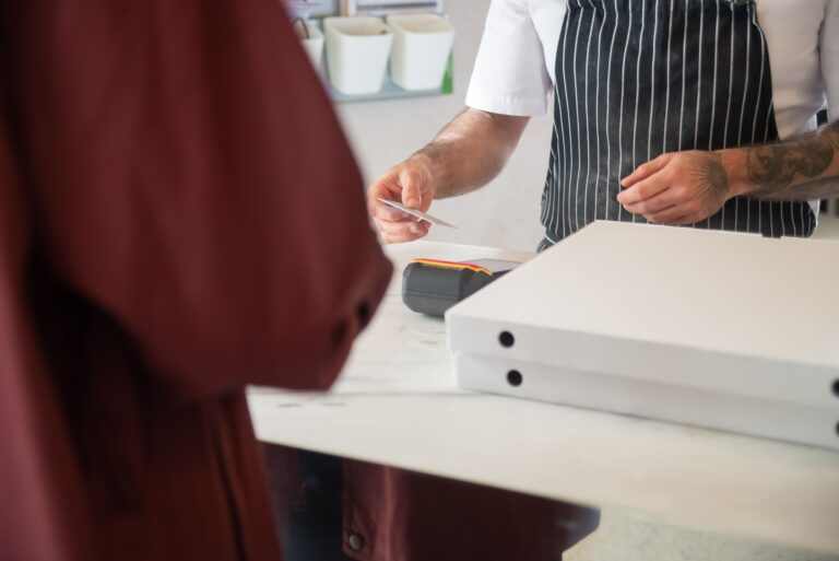 Restaurant POS system down as a customer pays by card at the counter